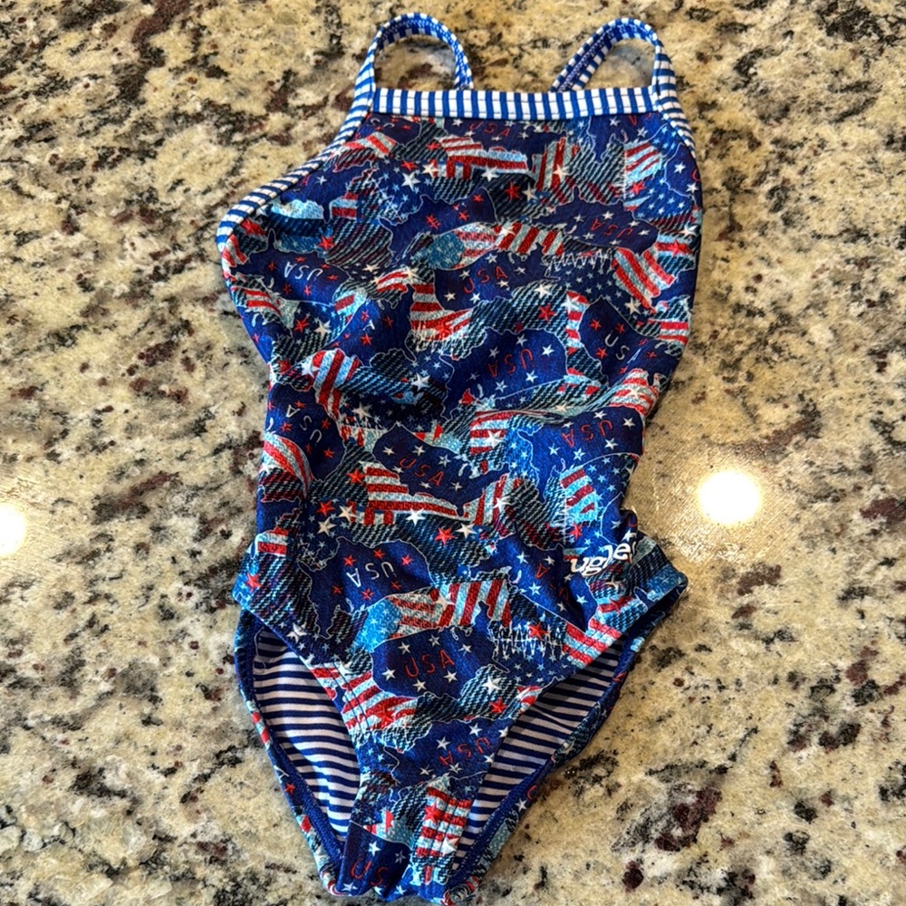 Uglies Kids' Blue USA Flag Swimsuit